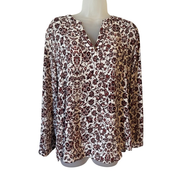 Adrianna Papell Tops - #FALL2025🍁 Adrianna Papell Pretty PRINT BLOUSE LARGE #2